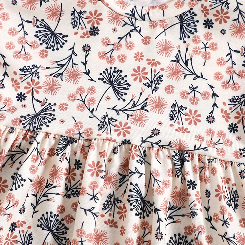Flower Print Short Sleeved Dress