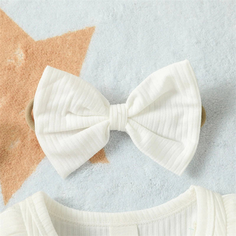 Striped Shorts and Ruffle Top with Headband