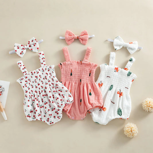 Summer Romper and Matching Bow