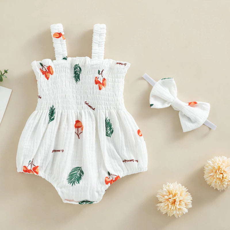 Summer Romper and Matching Bow