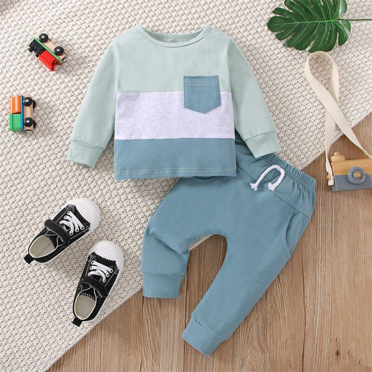 Blue Colorblock Set