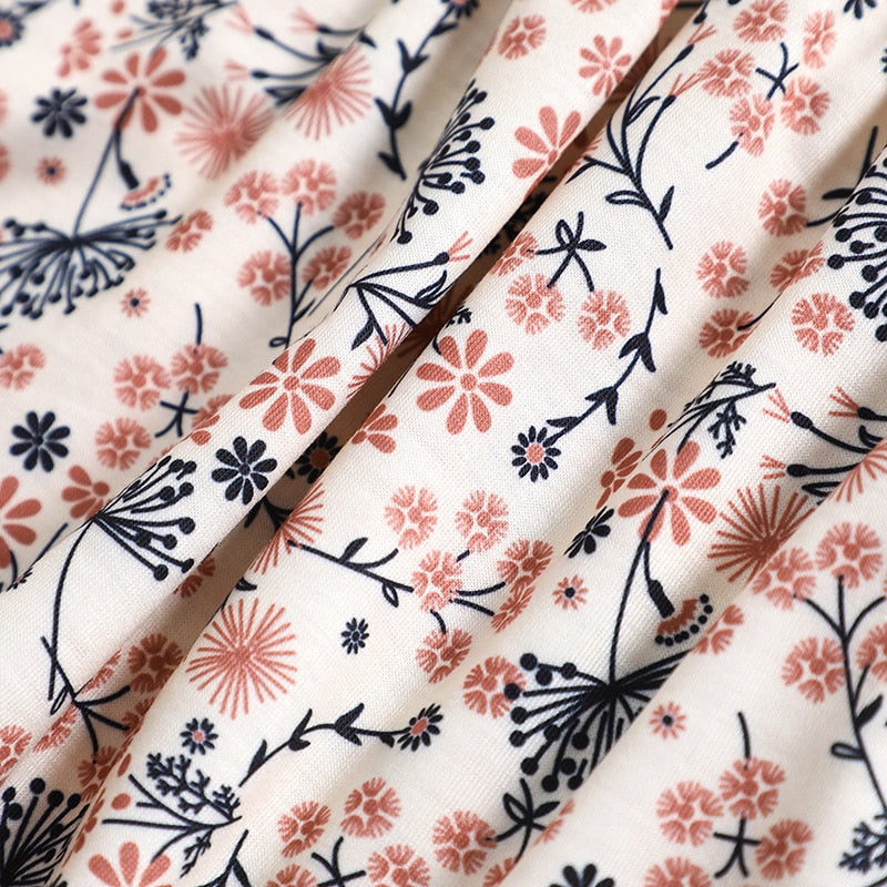 Flower Print Short Sleeved Dress