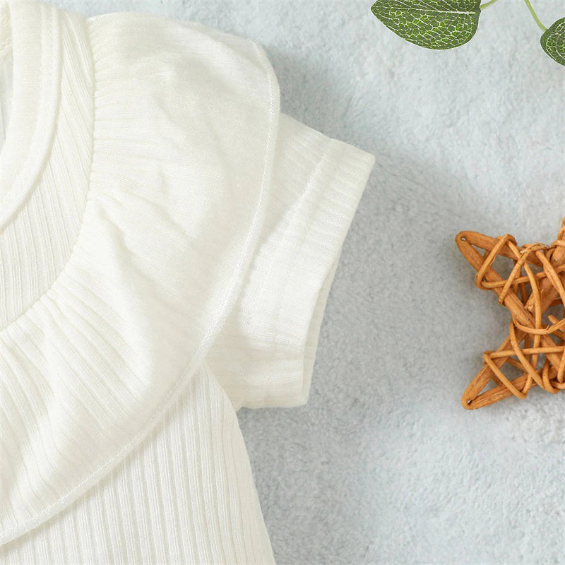 Striped Shorts and Ruffle Top with Headband